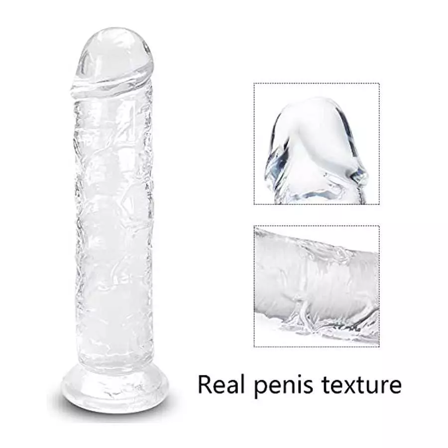 12.5 * 2.3 Inch Huge Dildos Realistic Crystal Dildo with Strong Suction Cup Hands-Free Huge Dong Big Size Adult Sex Toy for Wome