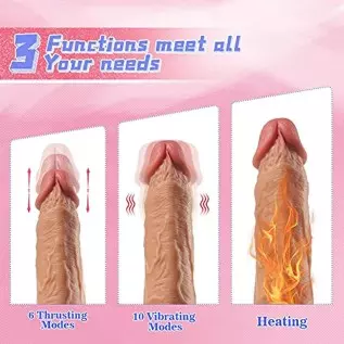7.8'' Thrusting Dildo Vibrator with 6 Powerful Thrusting Speeds&10 Vibrations & Heating G-Spot Dildo Sex Toy, Lubisey Silicone R