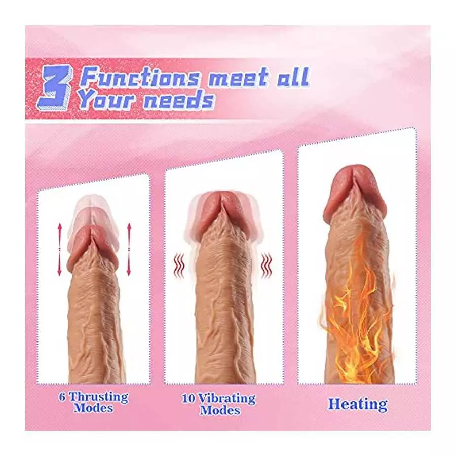 7.8'' Thrusting Dildo Vibrator with 6 Powerful Thrusting Speeds&10 Vibrations & Heating G-Spot Dildo Sex Toy, Lubisey Silicone R
