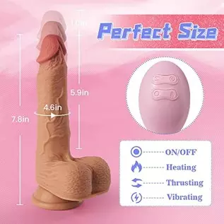 7.8'' Thrusting Dildo Vibrator with 6 Powerful Thrusting Speeds&10 Vibrations & Heating G-Spot Dildo Sex Toy, Lubisey Silicone R