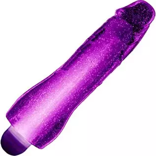 Blush Glow Dicks Molly 9 Inch Soft Multi-Speed Glitter Vibrator with Colored Lights, Sex Toy for Women, Purple