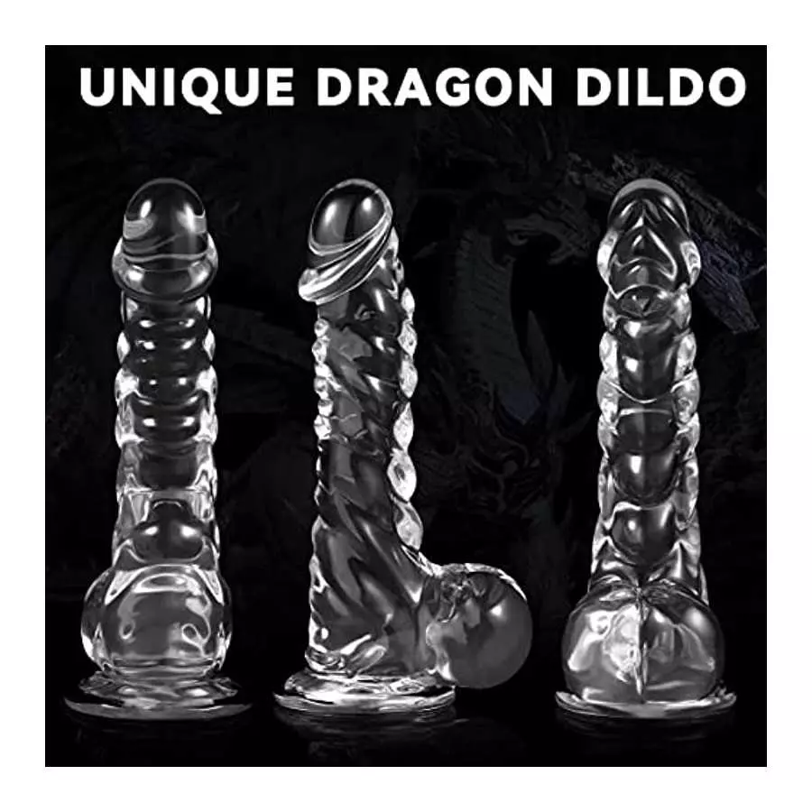 Clear Dildo 9 Inch G spot Monster Dildo,Dildo for Women with Soft Material and Strong Suction Cup for Hands-Free Play,Sex Toys f
