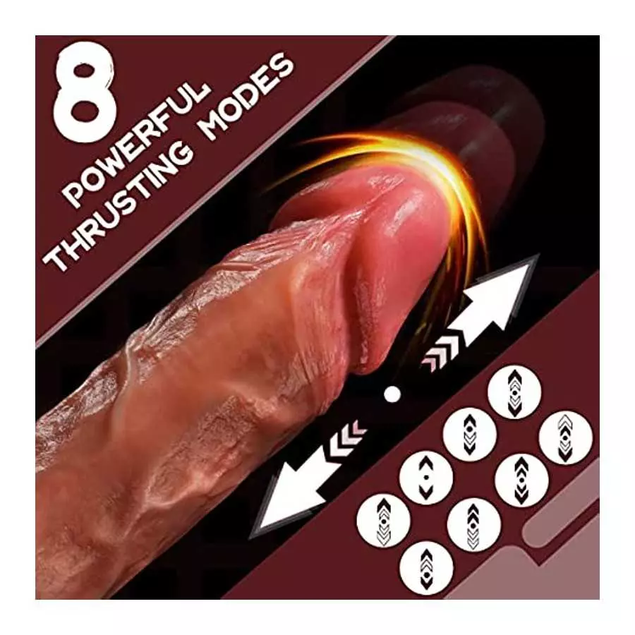 Thrusting Dildo Vibrator with 8 Thrusting Modes and 10 Vibration Modes, 8.4 Inch Realistic Vibrating Dildos for G-spot Anal Stim