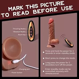 Thrusting Dildo Vibrator with 8 Thrusting Modes and 10 Vibration Modes, 8.4 Inch Realistic Vibrating Dildos for G-spot Anal Stim Thrusting Dildo Vibrator with 8 Thrusting Modes and 10 Vibration Modes, 8.4 Inch Realistic Vibrating Dildos for G-spot Anal Stim