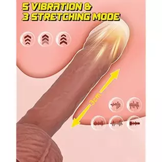 8.6'' Thrusting Realistic Dildo Vibrator, Onismo Automatic Dildos with 3 Thrusting & 5 Vibrating Modes, Liquid Silicone Penis G