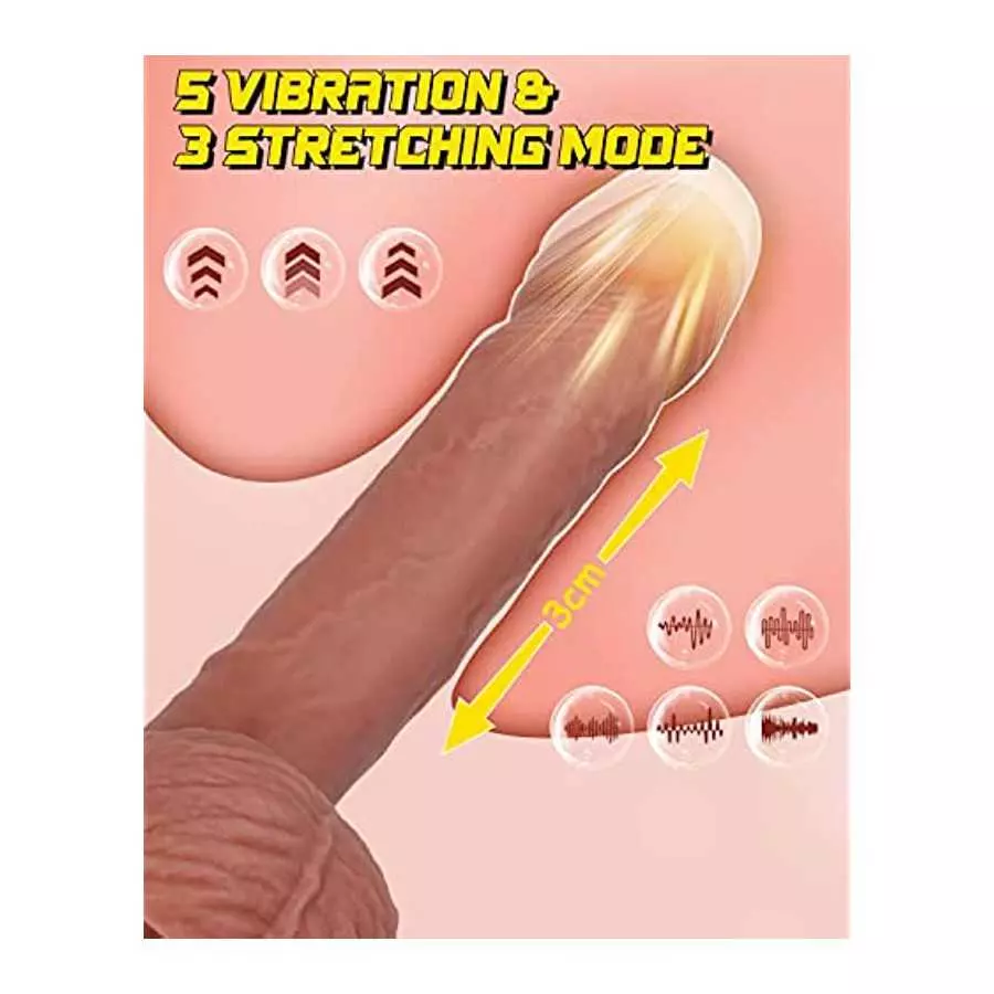 8.6'' Thrusting Realistic Dildo Vibrator, Onismo Automatic Dildos with 3 Thrusting & 5 Vibrating Modes, Liquid Silicone Penis G