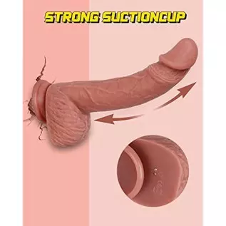 8.6'' Thrusting Realistic Dildo Vibrator, Onismo Automatic Dildos with 3 Thrusting & 5 Vibrating Modes, Liquid Silicone Penis G