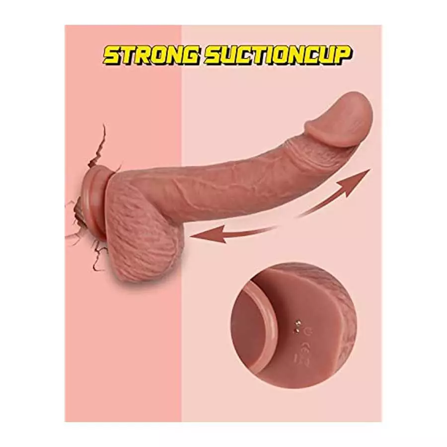 8.6'' Thrusting Realistic Dildo Vibrator, Onismo Automatic Dildos with 3 Thrusting & 5 Vibrating Modes, Liquid Silicone Penis G