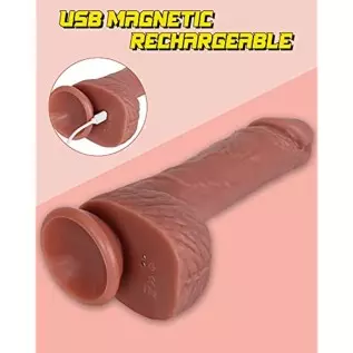 8.6'' Thrusting Realistic Dildo Vibrator, Onismo Automatic Dildos with 3 Thrusting & 5 Vibrating Modes, Liquid Silicone Penis G