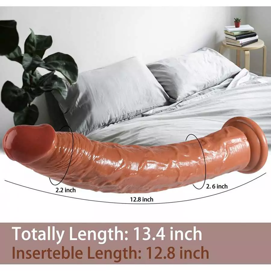 Realistic Dildo with Small Glans Balls-Free, 13.4 Inch Big Dildo Huge Penis, Jelly Dildo with Strong Suction Cup, Adult Sex Toy