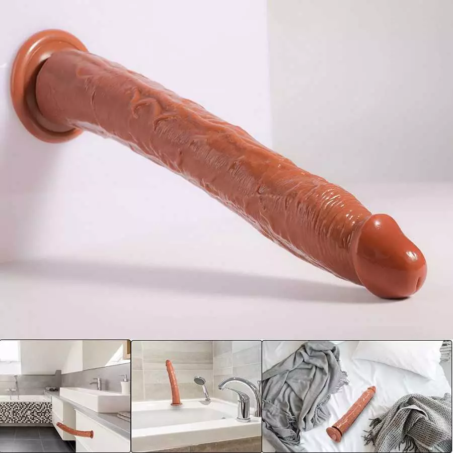 Realistic Dildo with Small Glans Balls-Free, 13.4 Inch Big Dildo Huge Penis, Jelly Dildo with Strong Suction Cup, Adult Sex Toy