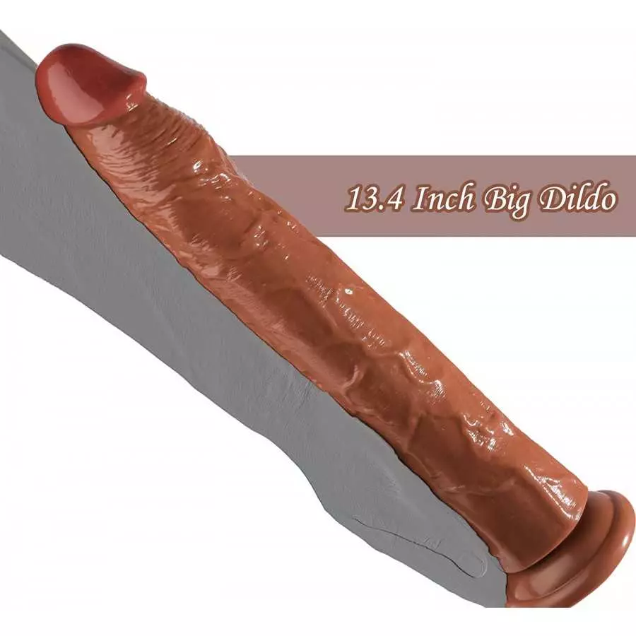 Realistic Dildo with Small Glans Balls-Free, 13.4 Inch Big Dildo Huge Penis, Jelly Dildo with Strong Suction Cup, Adult Sex Toy