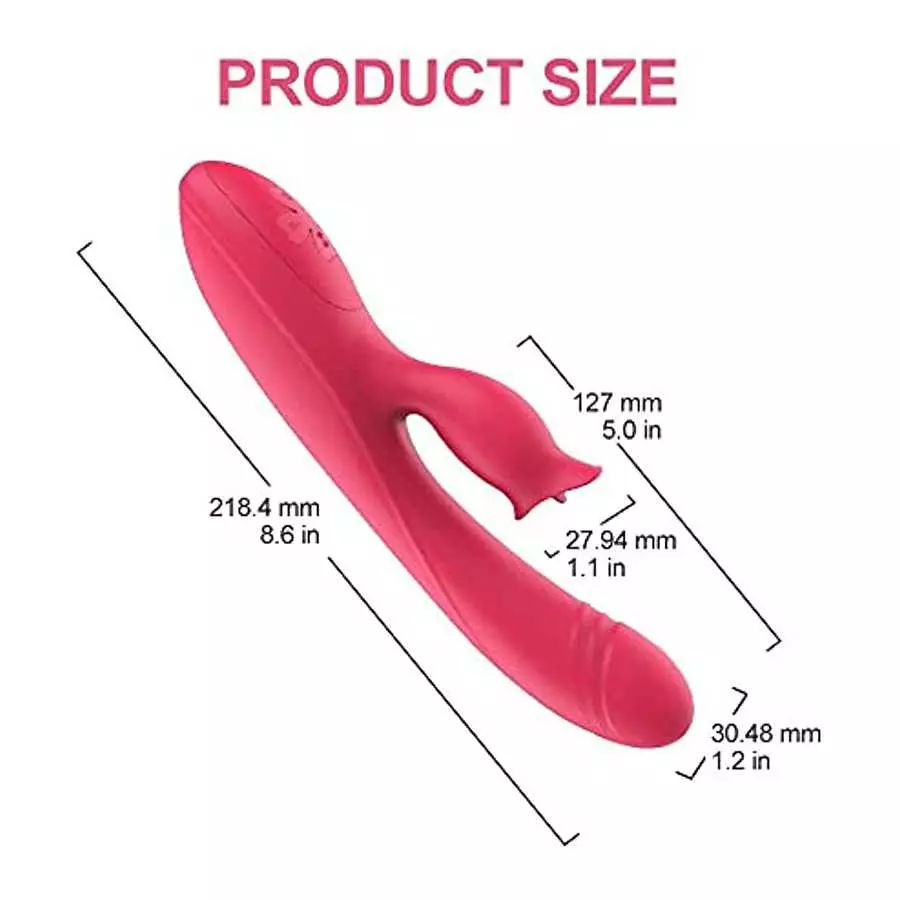 G Spot Vibrator , Rose Sex Toys for Clitoris G-spot Stimulation,Waterproof Dildo Vibrator with 10Powerful Vibrations Dual Motor 