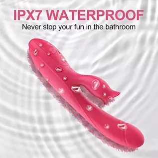 G Spot Vibrator , Rose Sex Toys for Clitoris G-spot Stimulation,Waterproof Dildo Vibrator with 10Powerful Vibrations Dual Motor 