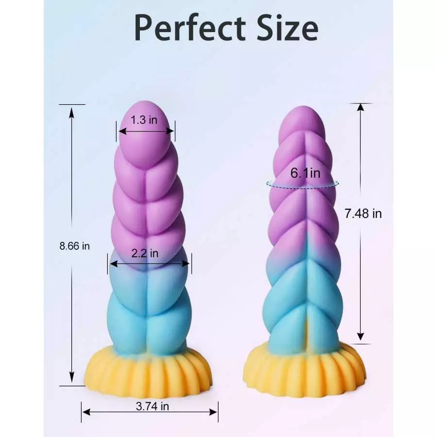 Realistic Monster Silicone Dildo - 8.6" Shaped Liquid Dildo with Strong Suction Cup, Huge Thick Dildo for Women, Anal Plug Dildo