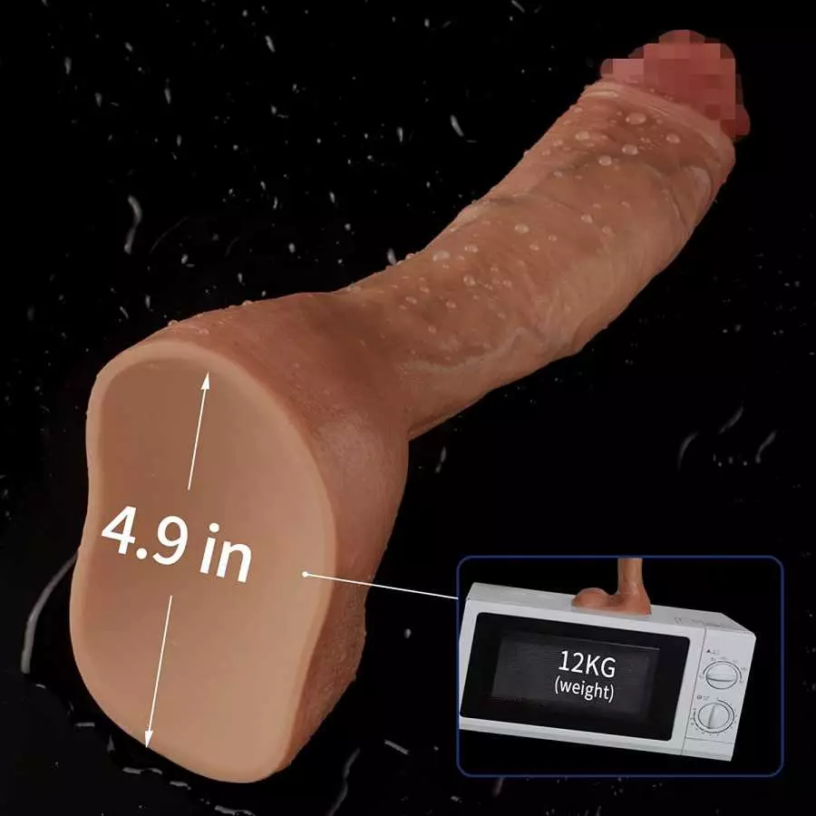 9 Inch Black Realistic Dildo Feels Like Skin, with Huge Strong Suction Cup Dildos for Hands-Free Play, Soft Liquid Silicone Anal
