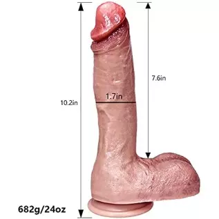 10 Inch Extra Large Silicone Realistic Dildo Soft Huge Dong and Thick XXL Dual Density Life Like Real Skin, with Strong Suction