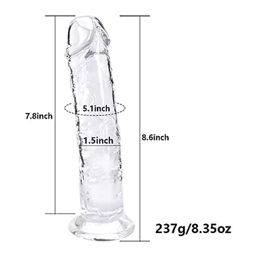 8.66 Inch Realistic Dildo, Clear Dildo with Suction Cup for Women Masturbator G Spot Clit Vaginal Stimulator Men Anal Adult Sex 
