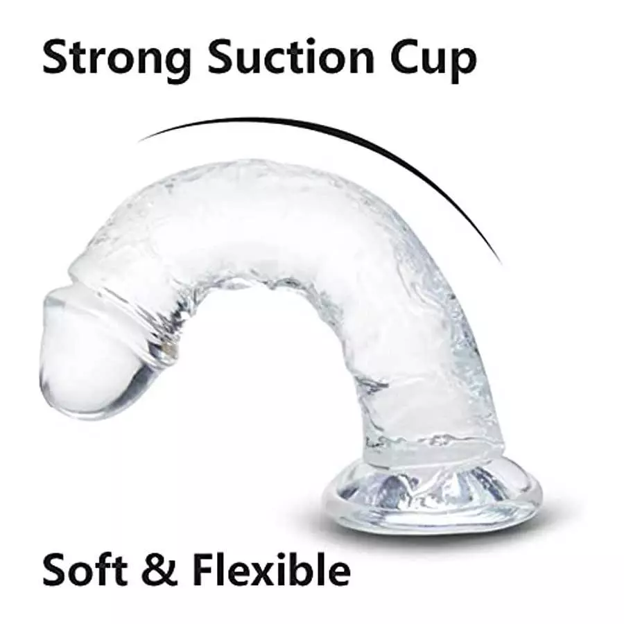 8.66 Inch Realistic Dildo, Clear Dildo with Suction Cup for Women Masturbator G Spot Clit Vaginal Stimulator Men Anal Adult Sex 