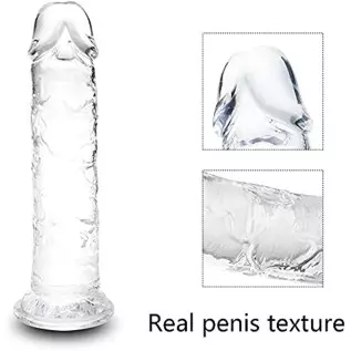 8.66 Inch Realistic Dildo, Clear Dildo with Suction Cup for Women Masturbator G Spot Clit Vaginal Stimulator Men Anal Adult Sex 8.66 Inch Realistic Dildo, Clear Dildo with Suction Cup for Women Masturbator G Spot Clit Vaginal Stimulator Men Anal Adult Sex