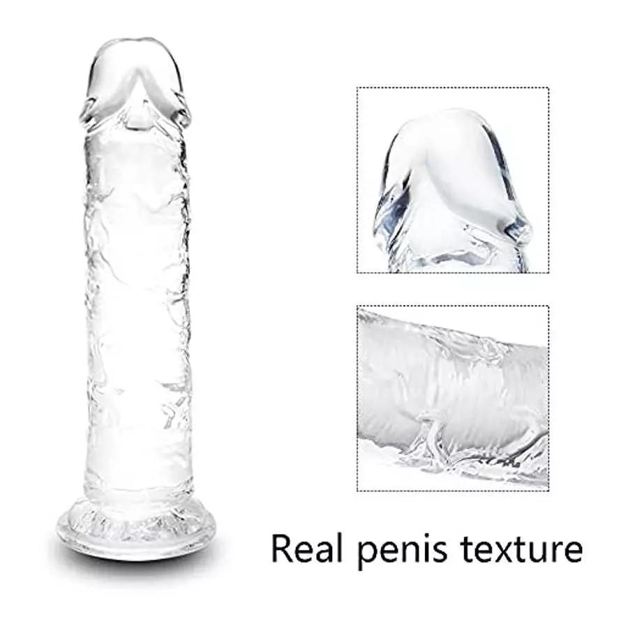 8.66 Inch Realistic Dildo, Clear Dildo with Suction Cup for Women Masturbator G Spot Clit Vaginal Stimulator Men Anal Adult Sex 
