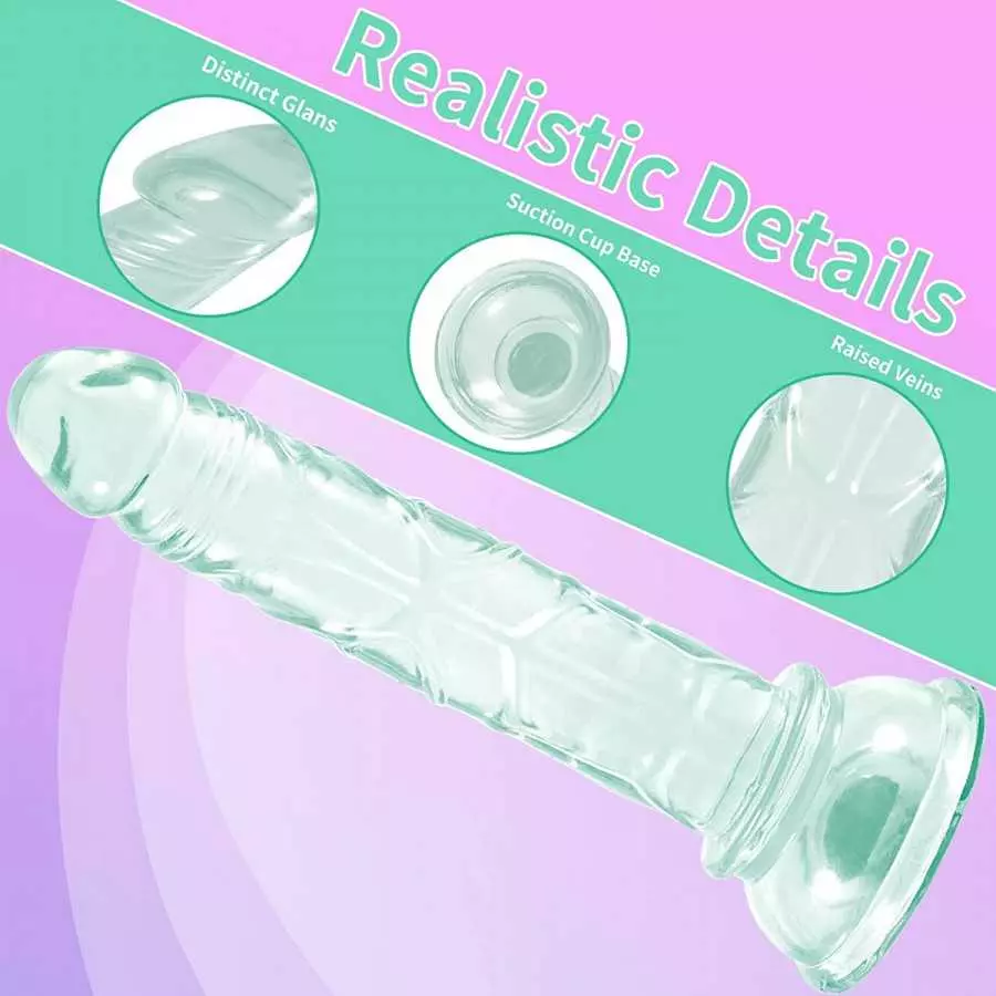 Anal Plug Training Sets，XINBALE 3 Sizes Clear Anal Dildos with Strong Suction Cup Anal Prostate Vaginal G-Spot Sex Toys for Begi