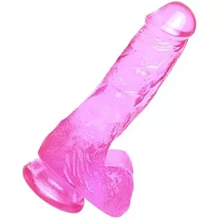 Realistic Pink Dildo 7inch – Pink Cock with Strong Suction Cup – Lifelike Hands-Free Adult Toy – Sex Toys for Men & Women – Soft