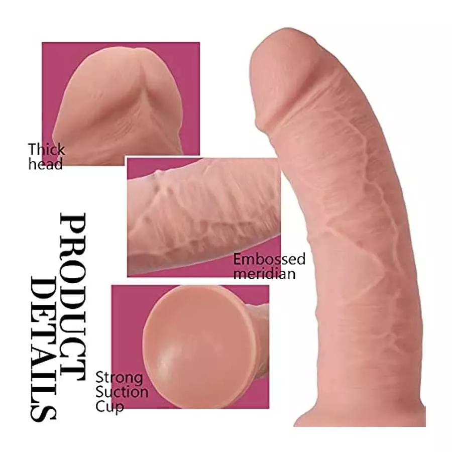 Huge Realistic Dildo, Liquid Silicone Lifelike Penis with Large Glans Adult Sex Toy for Women Vaginal and Anal Orgasm, Varnatt S