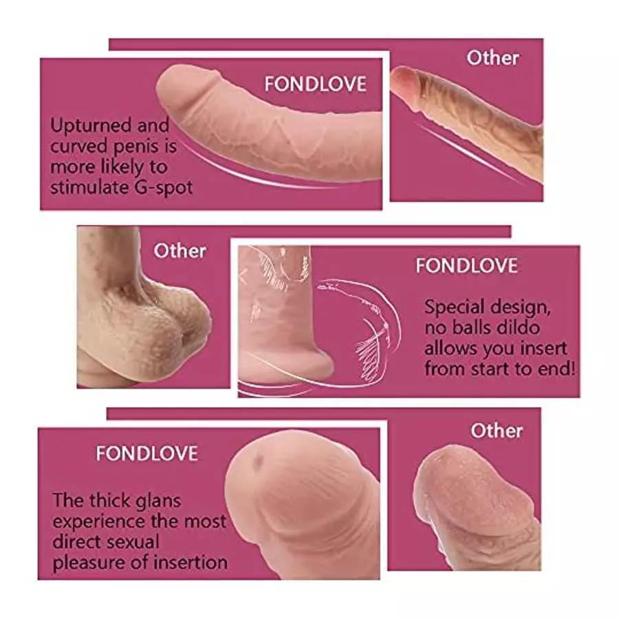 Huge Realistic Dildo, Liquid Silicone Lifelike Penis with Large Glans Adult Sex Toy for Women Vaginal and Anal Orgasm, Varnatt S