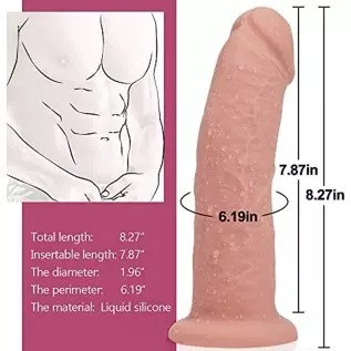 Huge Realistic Dildo, Liquid Silicone Lifelike Penis with Large Glans Adult Sex Toy for Women Vaginal and Anal Orgasm, Varnatt S