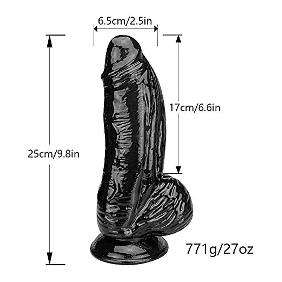 Black Huge Dildos with Strong Suction Cup, Lifelike 10 Inch Thick Realistic Dildo,Monster Wide Dong Giant Big Toy Large Size Fat