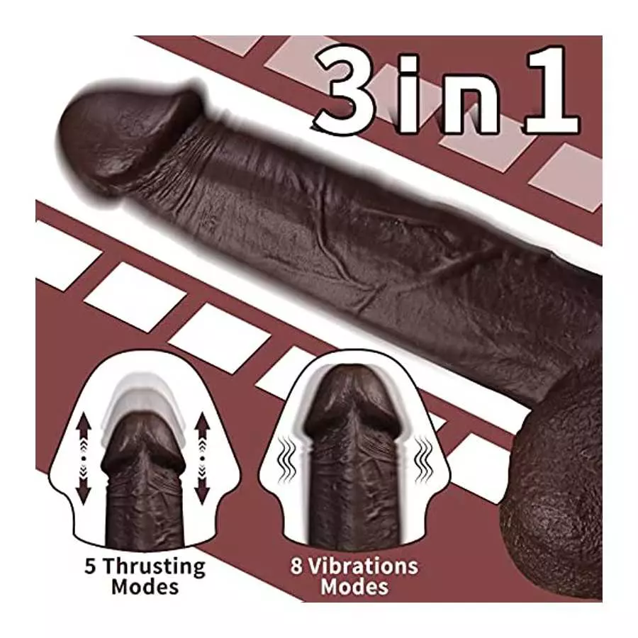 Thrusting Dildo Vibrator with 5 Thrusting Modes and 8 Vibration Modes 9.5 inch Dildos for Women Realistic Vibrating Dildo Sex To