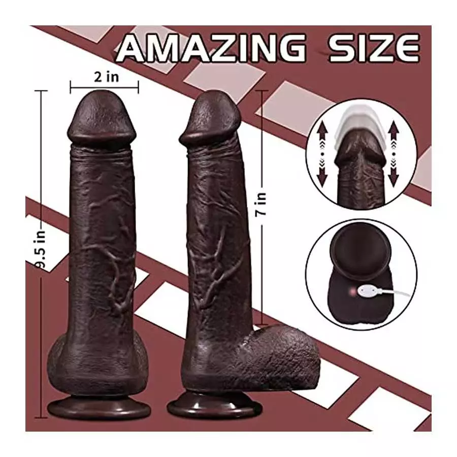 Thrusting Dildo Vibrator with 5 Thrusting Modes and 8 Vibration Modes 9.5 inch Dildos for Women Realistic Vibrating Dildo Sex To
