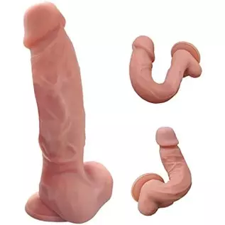 Realistic Silicone Dildo Sex Toy for Women with Strong Suction Cup, 7 Inch Liquid Silicone Body-Safe Large Anal Dildo for Men Ad