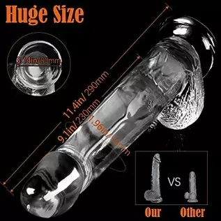 Realistic Dildo Sex Toy, 11.4 Inch Clear Dildo Adult Toys Woman Sex with Suction Cup for Hands-Free Play Realistic Penis Dildo, Realistic Dildo Sex Toy, 11.4 Inch Clear Dildo Adult Toys Woman Sex with Suction Cup for Hands-Free Play Realistic Penis Dildo,