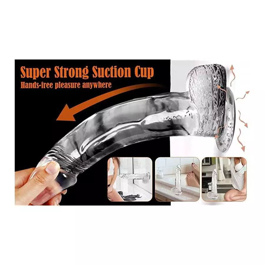 Realistic Dildo Sex Toy, 11.4 Inch Clear Dildo Adult Toys Woman Sex with Suction Cup for Hands-Free Play Realistic Penis Dildo,