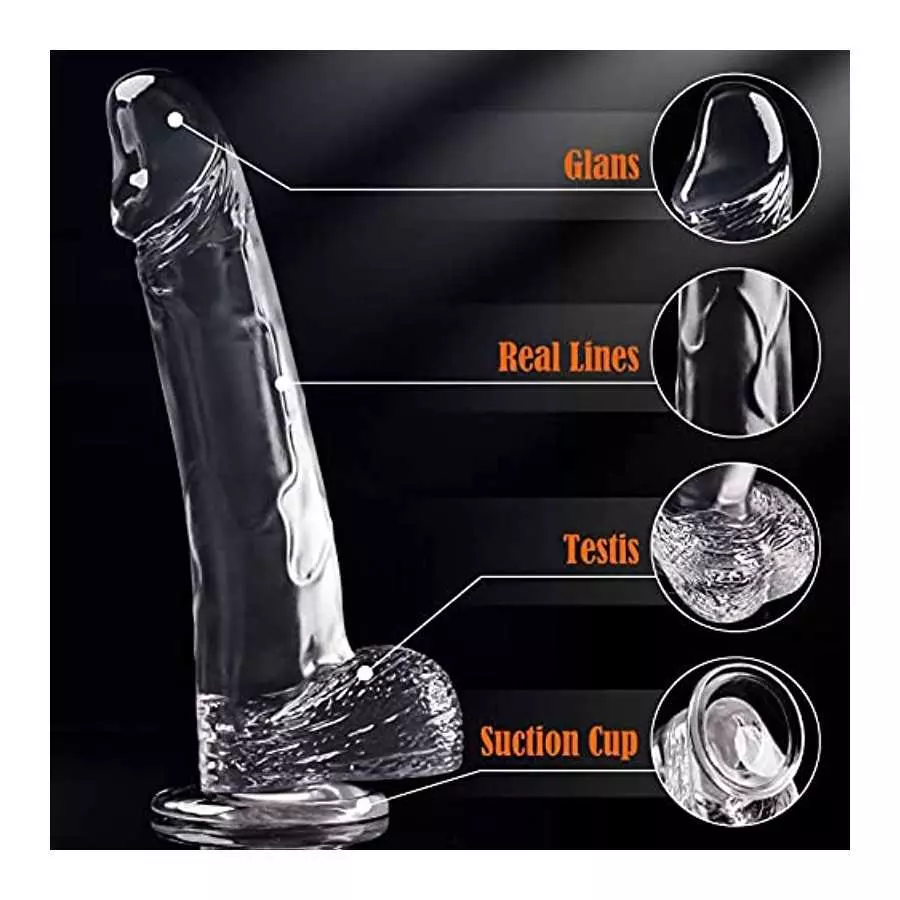 Realistic Dildo Sex Toy, 11.4 Inch Clear Dildo Adult Toys Woman Sex with Suction Cup for Hands-Free Play Realistic Penis Dildo,
