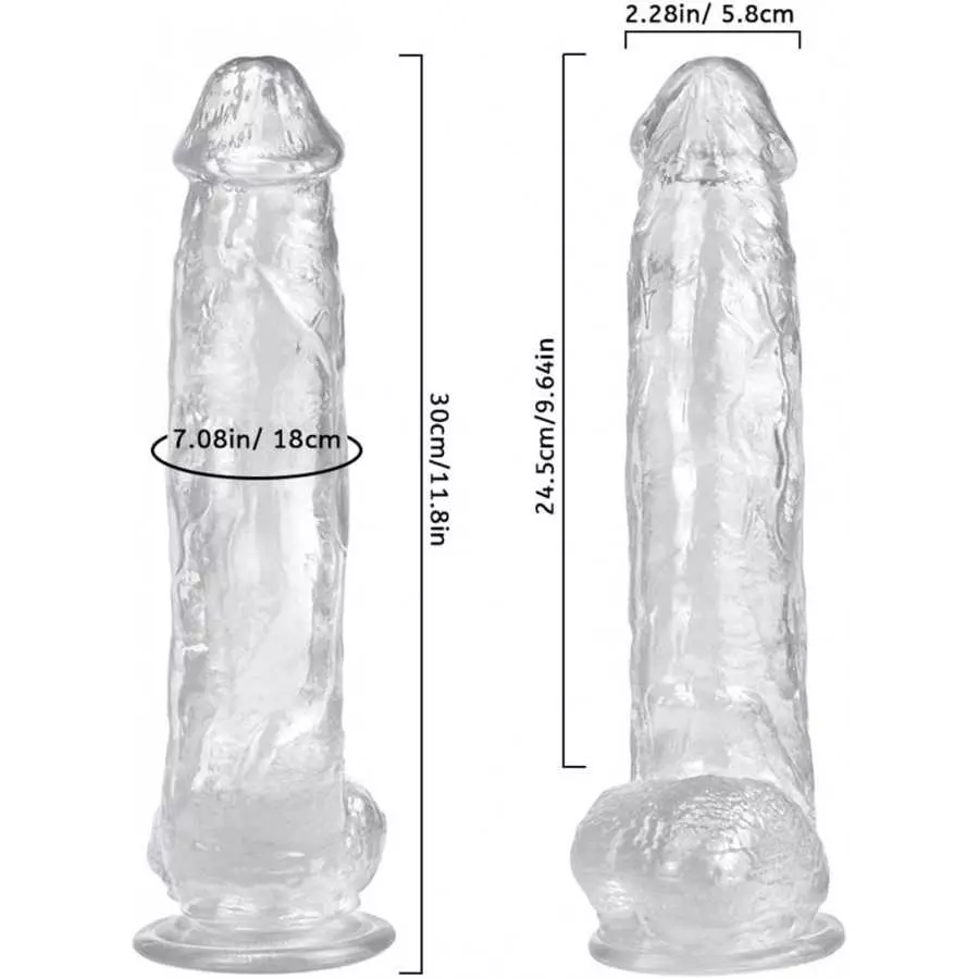 12 Inch Realistic Dildo, Body-Safe Material Lifelike Huge Penis with Strong Suction Cup for Hands-Free Play, Flexible Cock Adult