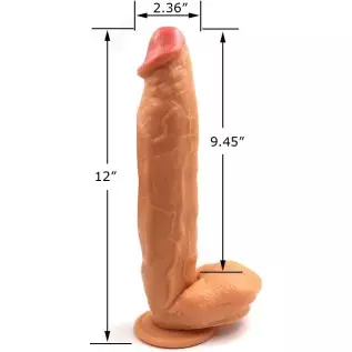 12 Inch Realistic Dildo, Body-Safe Material Lifelike Huge Penis with Strong Suction Cup for Hands-Free Play, Flexible Cock Adult 12 Inch Realistic Dildo, Body-Safe Material Lifelike Huge Penis with Strong Suction Cup for Hands-Free Play, Flexible Cock Adult