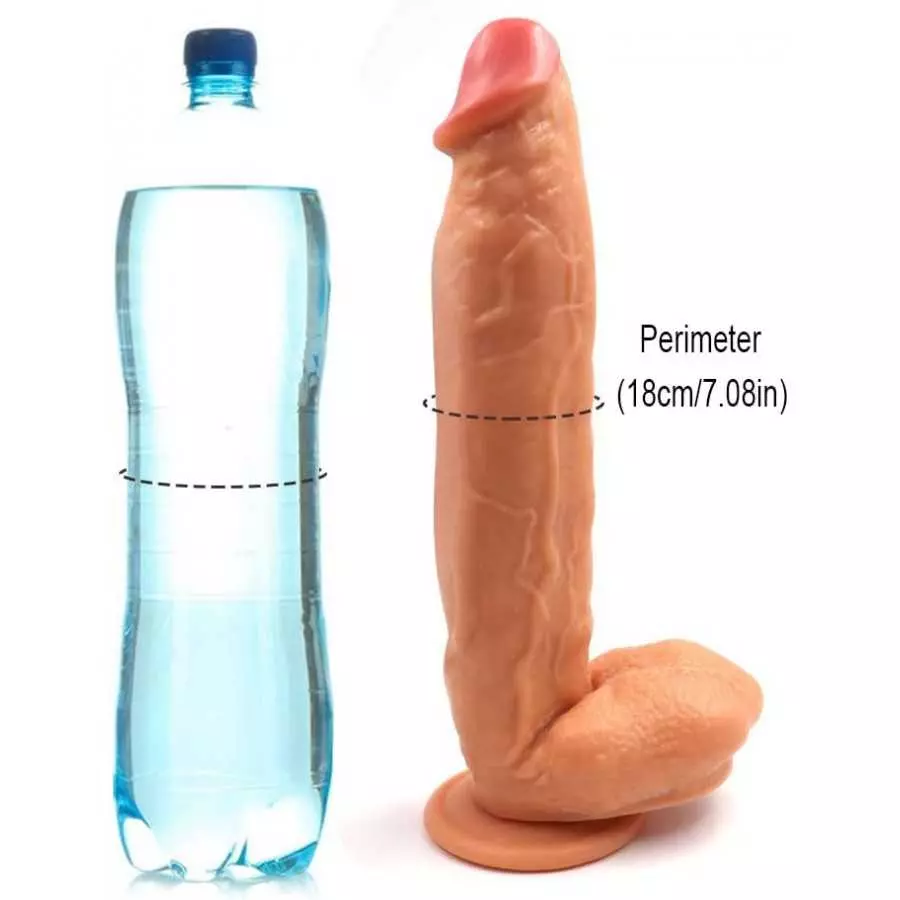 12 Inch Realistic Dildo, Body-Safe Material Lifelike Huge Penis with Strong Suction Cup for Hands-Free Play, Flexible Cock Adult