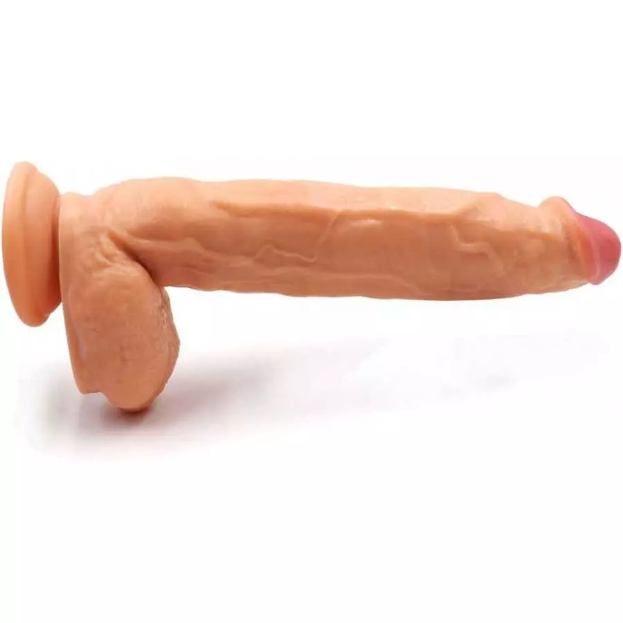 12 Inch Realistic Dildo, Body-Safe Material Lifelike Huge Penis with Strong Suction Cup for Hands-Free Play, Flexible Cock Adult