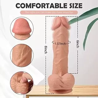 8" Masturbation Dildo for Women Adult Sex G-Spot Vibrator for Men Thrusting Dildo with Hands-Free Huge Big Dildo