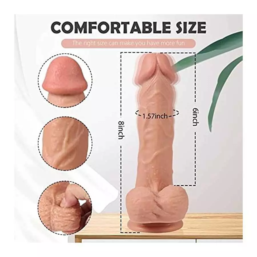 8" Masturbation Dildo for Women Adult Sex G-Spot Vibrator for Men Thrusting Dildo with Hands-Free Huge Big Dildo