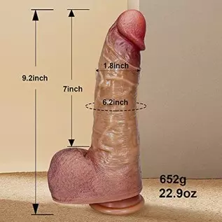9.2 inch Squirting Dildo Huge Penis with Strong Suction Cup for Hands-Free, Silicone Big Realistic Dildo Thick Toys for Women G-