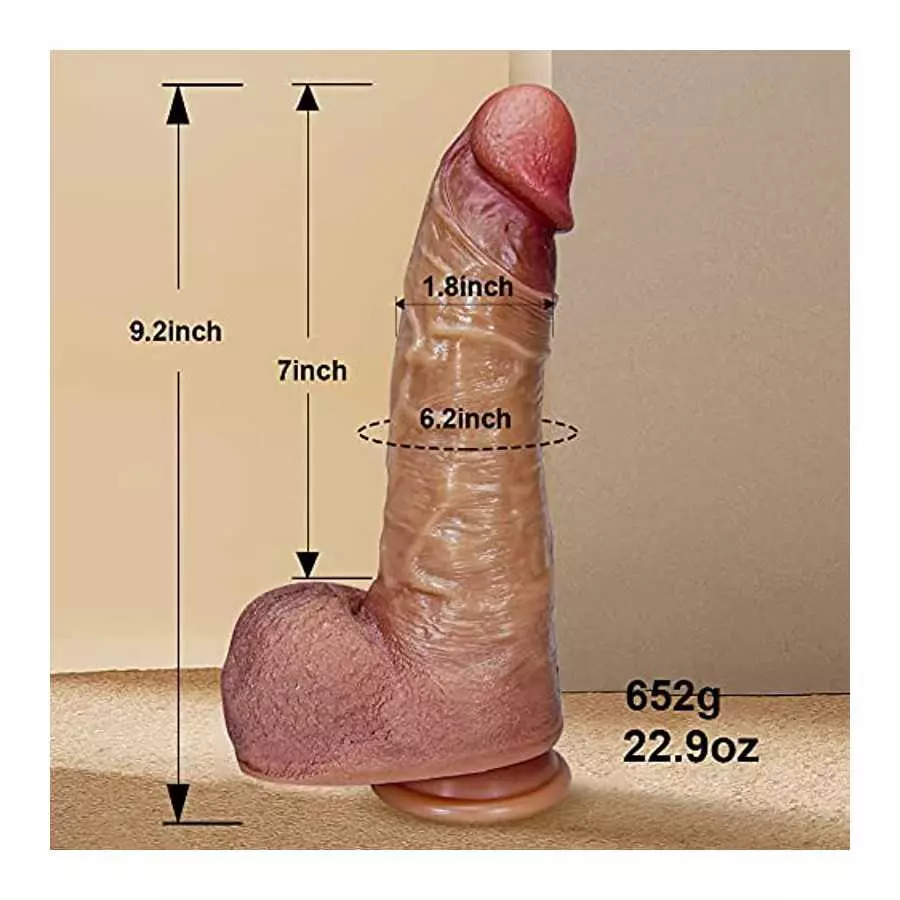 9.2 inch Squirting Dildo Huge Penis with Strong Suction Cup for Hands-Free, Silicone Big Realistic Dildo Thick Toys for Women G-