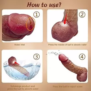 9.2 inch Squirting Dildo Huge Penis with Strong Suction Cup for Hands-Free, Silicone Big Realistic Dildo Thick Toys for Women G-