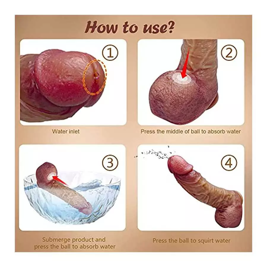 9.2 inch Squirting Dildo Huge Penis with Strong Suction Cup for Hands-Free, Silicone Big Realistic Dildo Thick Toys for Women G-