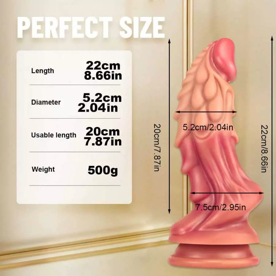 8.66 Inch Luminous Monster Realistic Dildo, Huge Silicone Anal Dragon Dildo Anal Plug with Strong Suction Cup for Vaginal Anal P