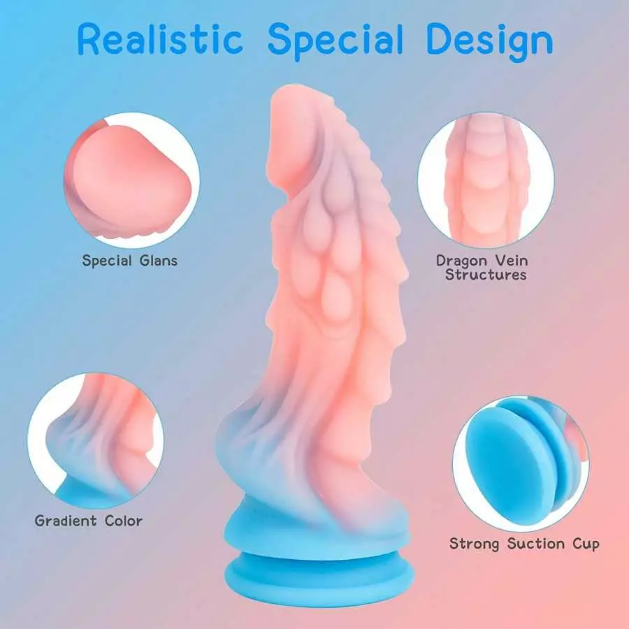 Realistic Monster Dildo Sex Toys: 8.66 Inch Big Huge Anal Dildo with Strong Suction Cup for Hands-Free Play, Liquid Silicone Thi