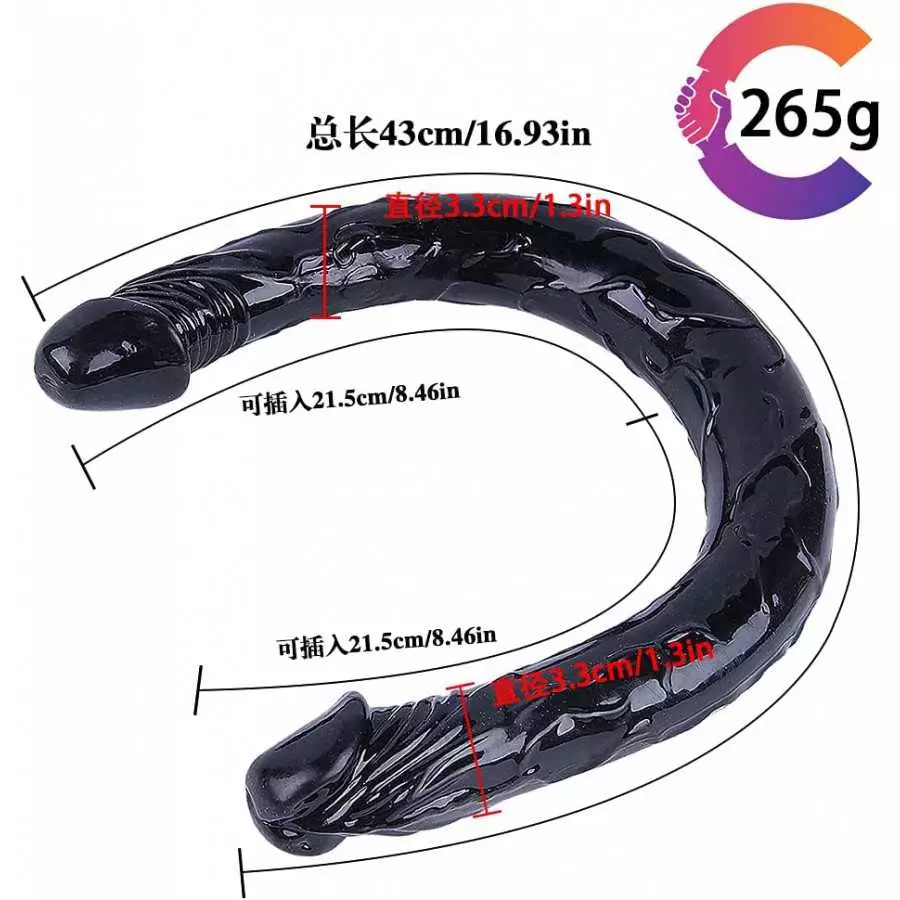 Resnan Double Head Dildo,Crystal Jelly Realistic Anal Long Dildo Penis with Veins and Glans Adult Sex Toys Adult Masturbation St